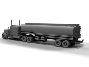 peterbilt 379 with trailer and tank trailer Modelo 3D