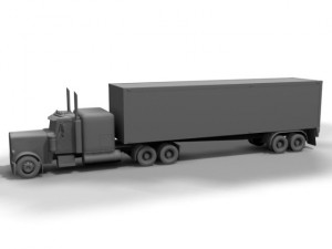peterbilt 379 with trailer and tank trailer Modelo 3D