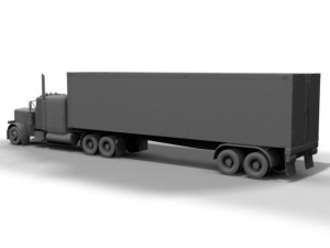 peterbilt 379 with trailer and tank trailer Modelo 3D