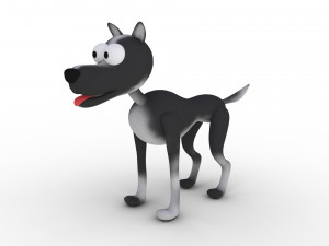 cartoon dog - rigged 3D-Modell