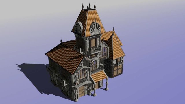 old manssion 3D Model .c4d .max .obj .3ds .fbx .stl .blend 