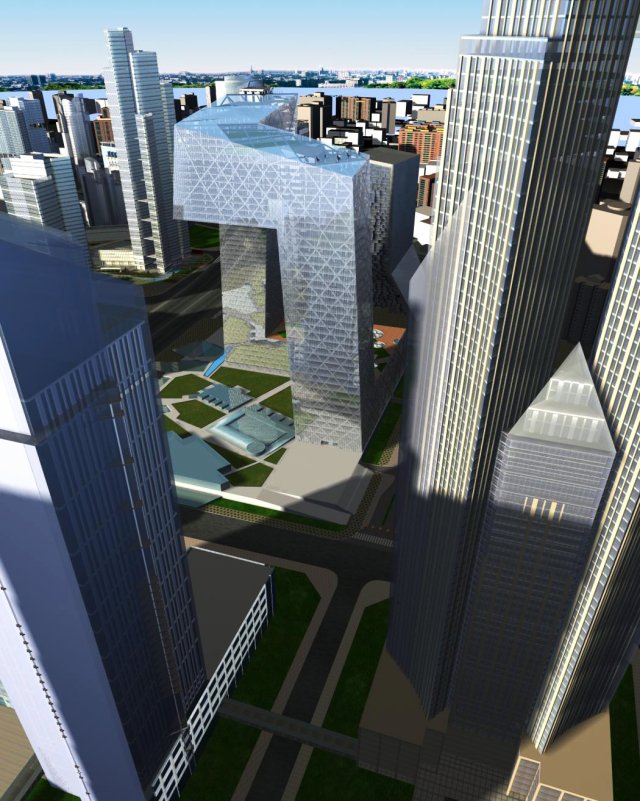 cctv building china 001 Model 3D .c4d .max .obj .3ds .fbx .stl .blend 