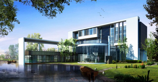 3d building 007 3D Modell .c4d .max .obj .3ds .fbx .stl .blend 