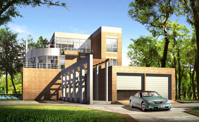3d building 010 3D Model .c4d .max .obj .3ds .fbx .stl .blend 