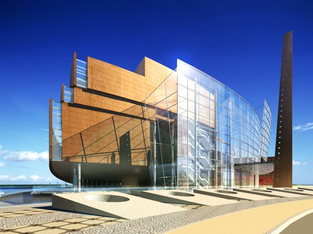 3d building 019 3D Модель .c4d .max .obj .3ds .fbx .stl .blend 