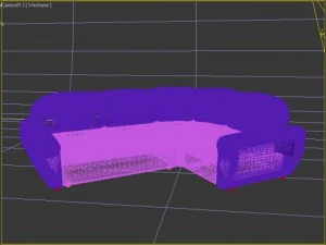 soft angular sofa 3D Model