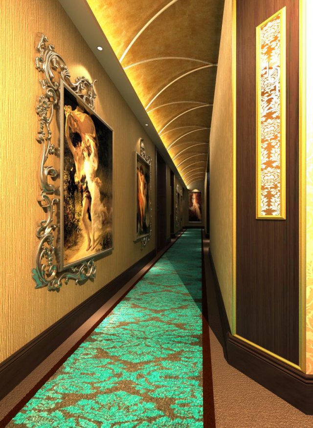 corridor 001 3D Model .c4d .max .obj .3ds .fbx .stl .blend 
