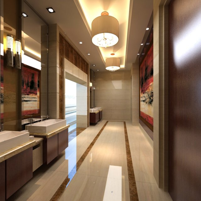 public toilets 001 3D Model .c4d .max .obj .3ds .fbx .stl .blend 