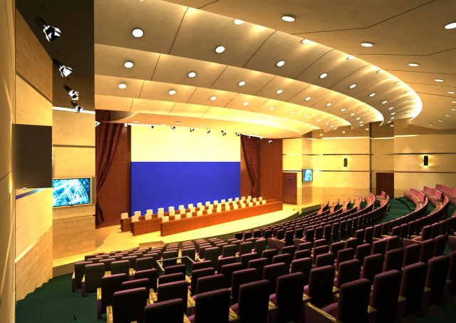 auditorium room 001 3Dモデル .c4d .max .obj .3ds .fbx .stl .blend 