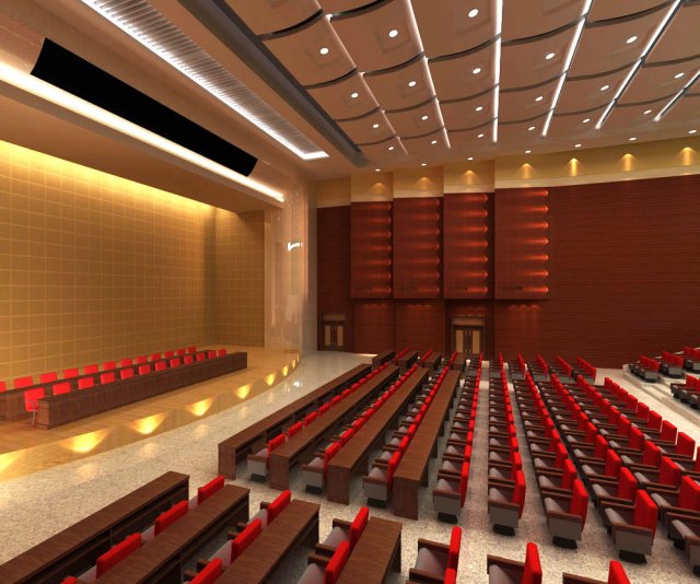 auditorium room 002 3D Model .c4d .max .obj .3ds .fbx .stl .blend 