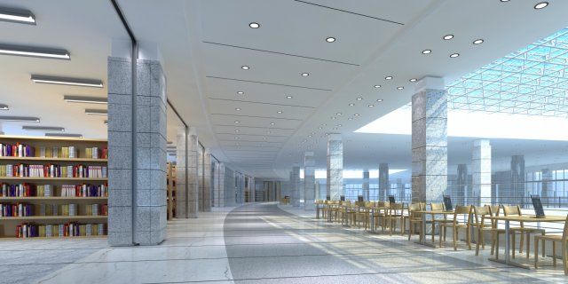 library 002 3D Модель .c4d .max .obj .3ds .fbx .stl .blend 