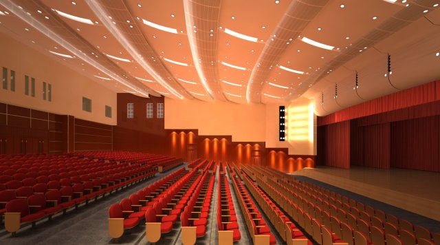 auditorium room 004 3D 模型 .c4d .max .obj .3ds .fbx .stl .blend