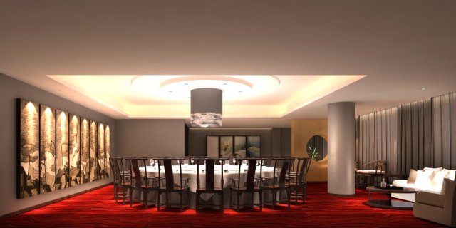 restaurant spaces 055 3D Model .c4d .max .obj .3ds .fbx .stl .blend 