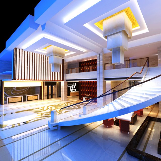 lobby 025 3D 모델 .c4d .max .obj .3ds .fbx .stl .blend 