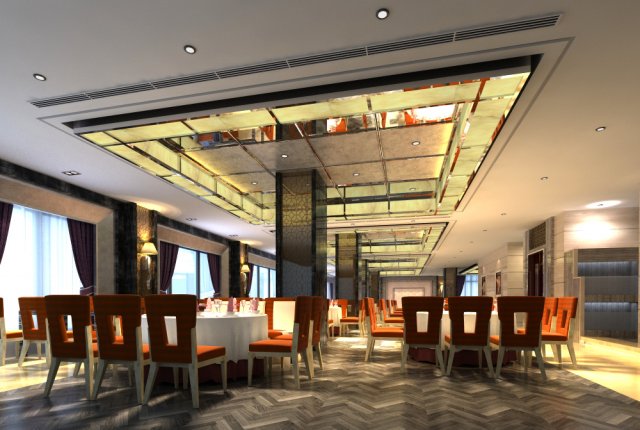 restaurant spaces 025 3D Модель .c4d .max .obj .3ds .fbx .stl .blend 