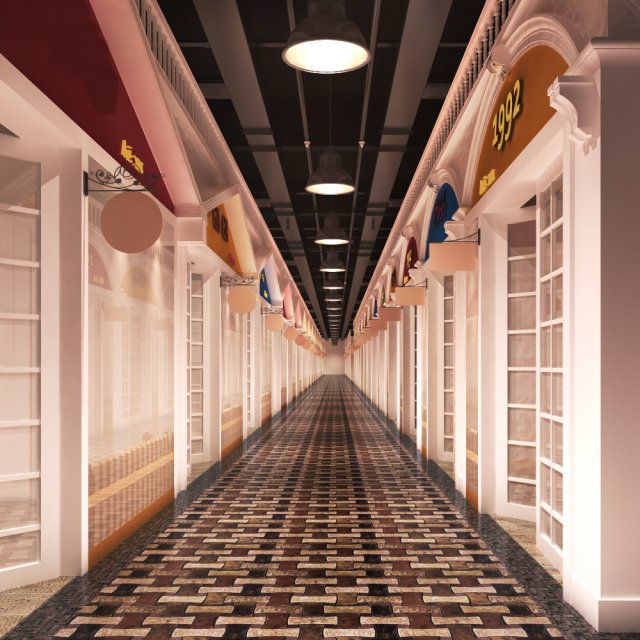 corridor 018 3D 模型 .c4d .max .obj .3ds .fbx .stl .blend
