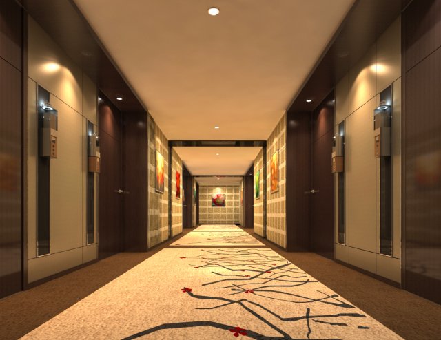 corridor 019 3D Model .c4d .max .obj .3ds .fbx .stl .blend 
