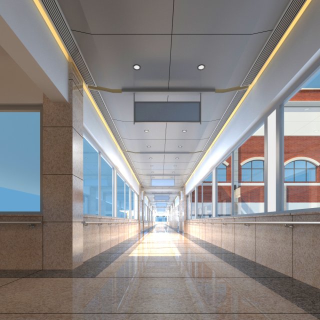 corridor 017 3D Модель .c4d .max .obj .3ds .fbx .stl .blend 