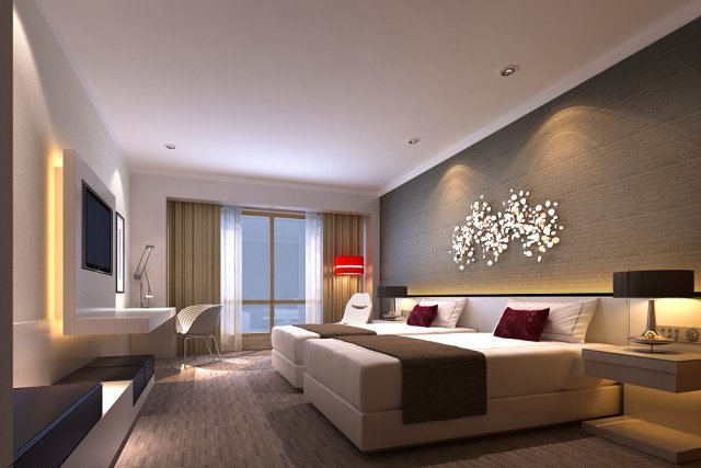 guest room 008 3D Model .c4d .max .obj .3ds .fbx .stl .blend 