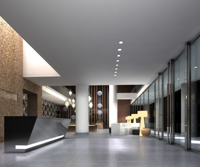 lobby 052 3D Model .c4d .max .obj .3ds .fbx .stl .blend 