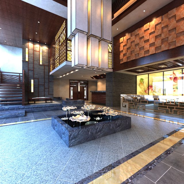 lobby 008 3D 모델 .c4d .max .obj .3ds .fbx .stl .blend 