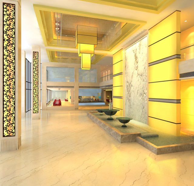lobby 024 Modèle 3D .c4d .max .obj .3ds .fbx .stl .blend 