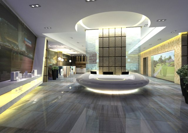 lobby 017 Modèle 3D .c4d .max .obj .3ds .fbx .stl .blend 