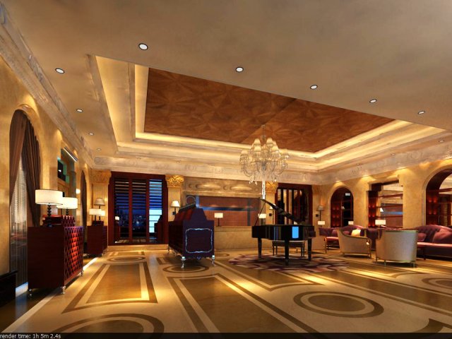 lobby 003 Modelo 3D .c4d .max .obj .3ds .fbx .stl .blend 