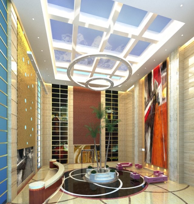 lobby 034 Model 3D .c4d .max .obj .3ds .fbx .stl .blend 