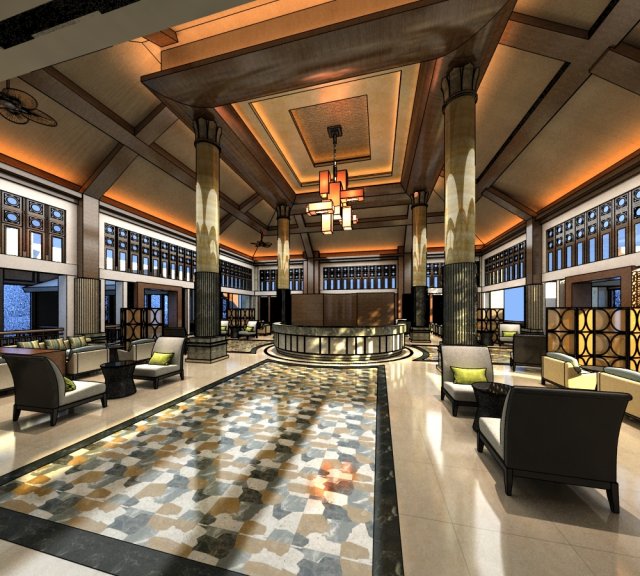 lobby 030 3D Модель .c4d .max .obj .3ds .fbx .stl .blend