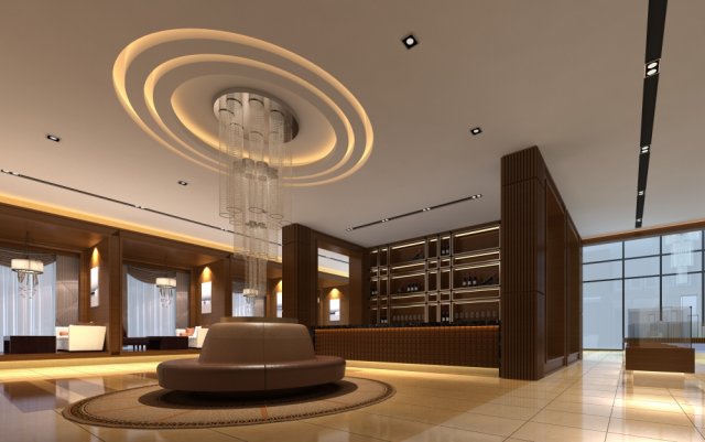 lobby 051 Modello 3D .c4d .max .obj .3ds .fbx .stl .blend 