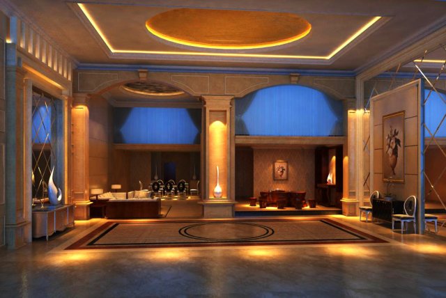 lobby 004 Model 3D .c4d .max .obj .3ds .fbx .stl .blend 