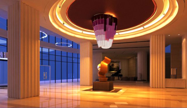 lobby 019 3D Model .c4d .max .obj .3ds .fbx .stl .blend 