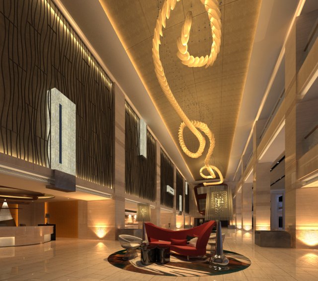 lobby 090 3D Модель .c4d .max .obj .3ds .fbx .stl .blend 
