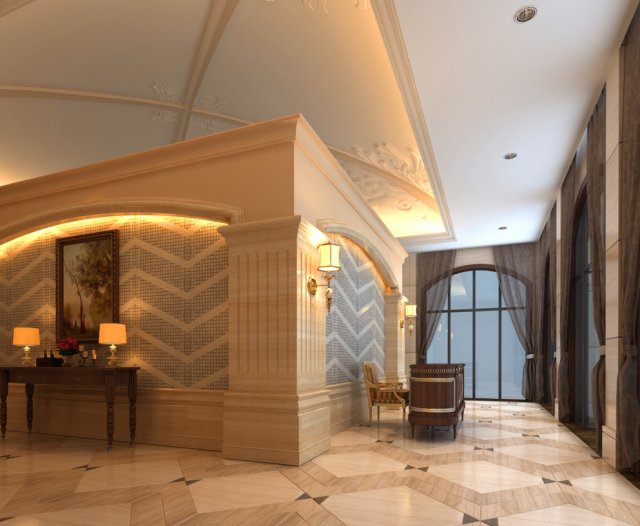lobby 089 Model 3D .c4d .max .obj .3ds .fbx .stl .blend 