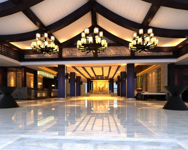 lobby 091 Modello 3D .c4d .max .obj .3ds .fbx .stl .blend 