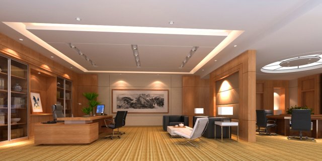 office 042 Model 3D .c4d .max .obj .3ds .fbx .stl .blend 