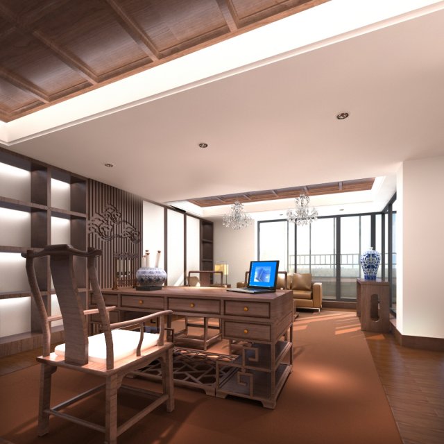 office 063 3D Model .c4d .max .obj .3ds .fbx .stl .blend 