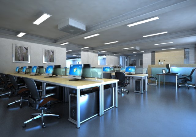office 036 Model 3D .c4d .max .obj .3ds .fbx .stl .blend 