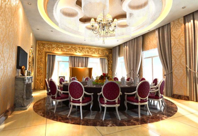 restaurant spaces 002 3D-Modell .c4d .max .obj .3ds .fbx .stl .blend 