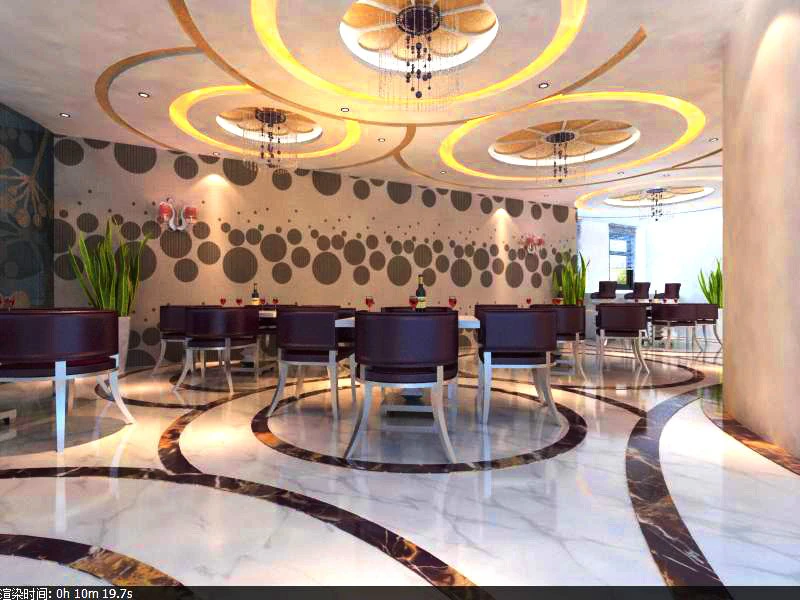 restaurant spaces 003 3D Model .c4d .max .obj .3ds .fbx .stl .blend