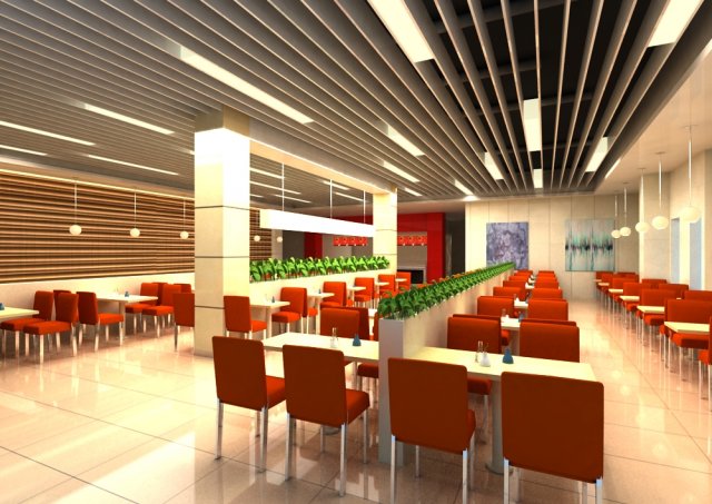 restaurant spaces 011 3D मॉडल .c4d .max .obj .3ds .fbx .stl .blend 