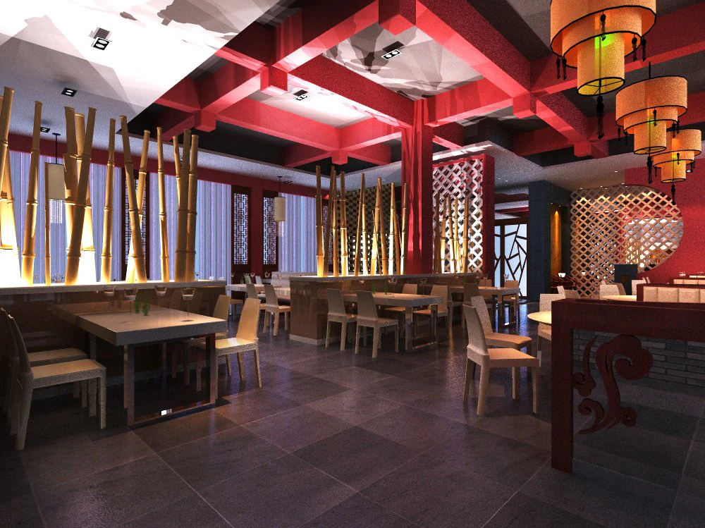 restaurant spaces 013 3D Model .c4d .max .obj .3ds .fbx .stl .blend 