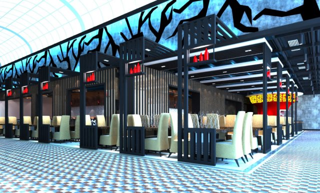 restaurant spaces 015 3D-Modell .c4d .max .obj .3ds .fbx .stl .blend 