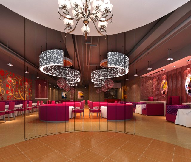 restaurant spaces 017 3D Model .c4d .max .obj .3ds .fbx .stl .blend