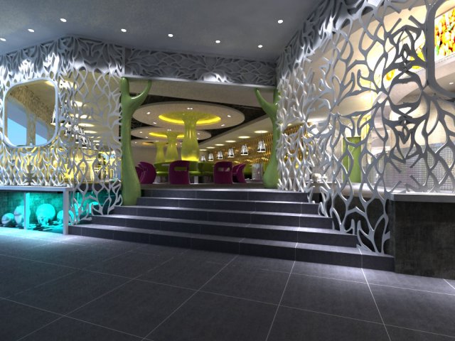 restaurant spaces 016 3D Model .c4d .max .obj .3ds .fbx .stl .blend