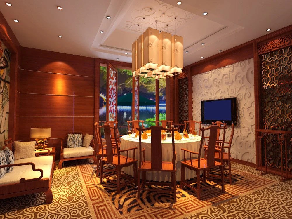 restaurant spaces 018 3D Model .c4d .max .obj .3ds .fbx .stl .blend 