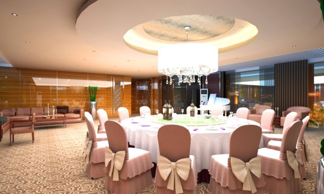 restaurant spaces 021 3D Model .c4d .max .obj .3ds .fbx .stl .blend 