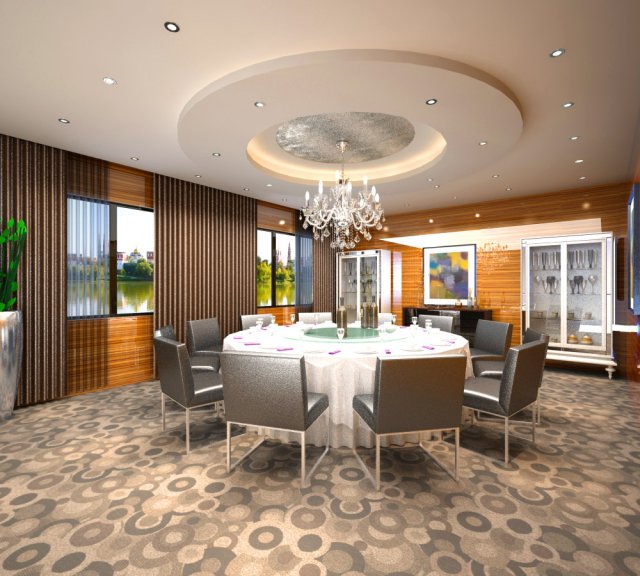restaurant spaces 023 3D Model .c4d .max .obj .3ds .fbx .stl .blend
