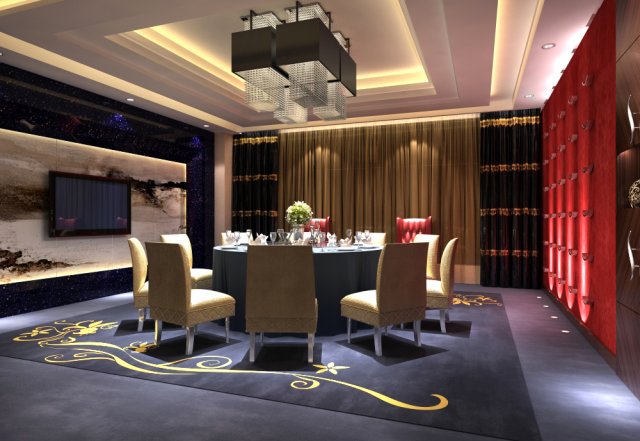restaurant spaces 048 3D Model .c4d .max .obj .3ds .fbx .stl .blend 